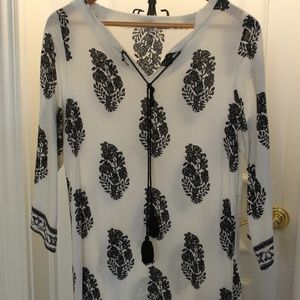 Cotton Summery White and Black Tunic